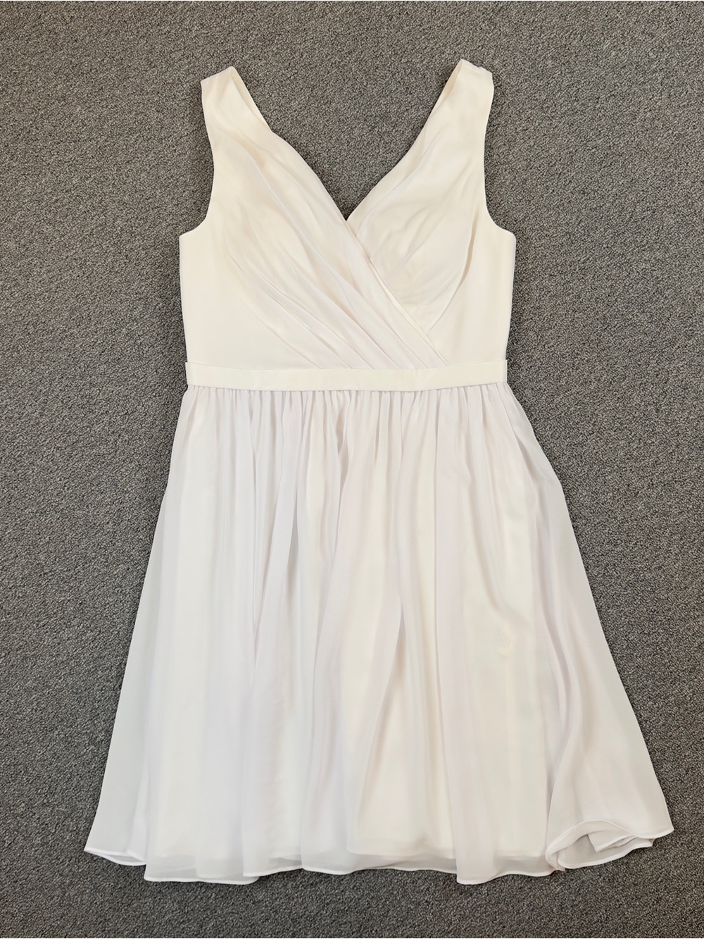 AW Bridal Elegant V-Neck Chiffon A-Line Dress in White